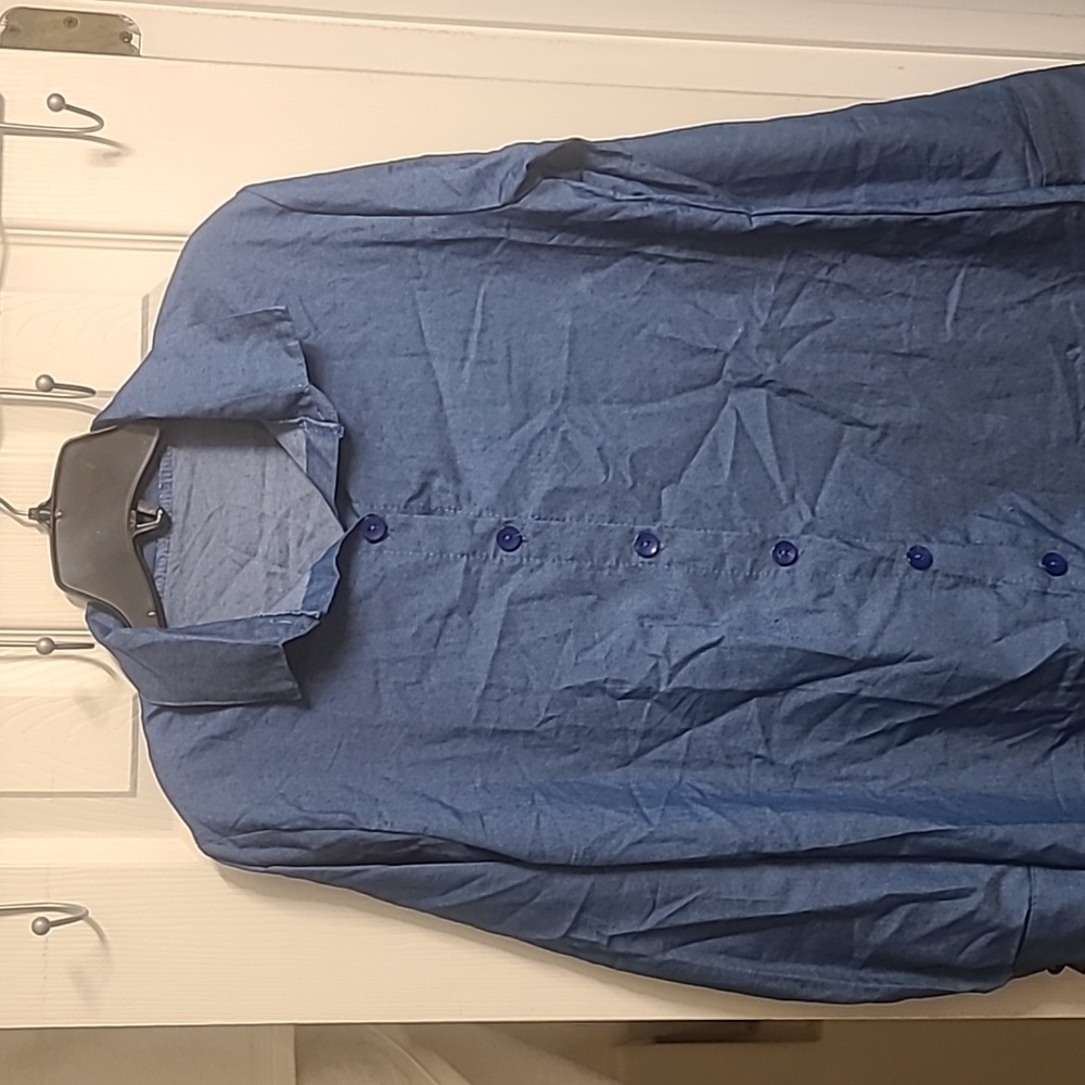 Xl blue Jean high low blouse